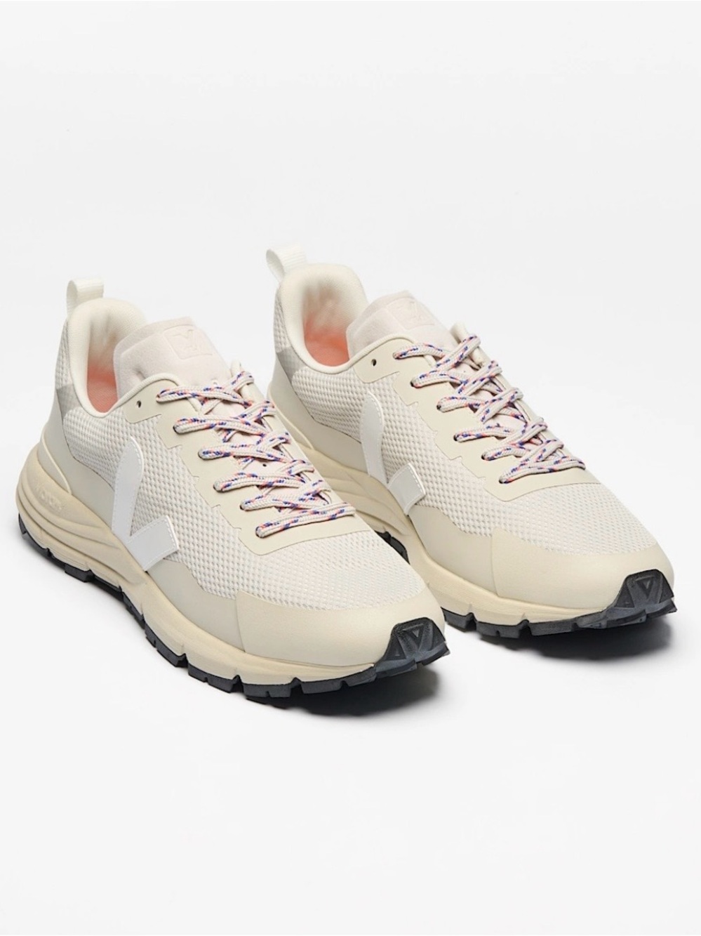 Veja DEKKAN ALVEOMESH Sneakers Natrural White Multicolor Laces Sz 39 US 8 NEW